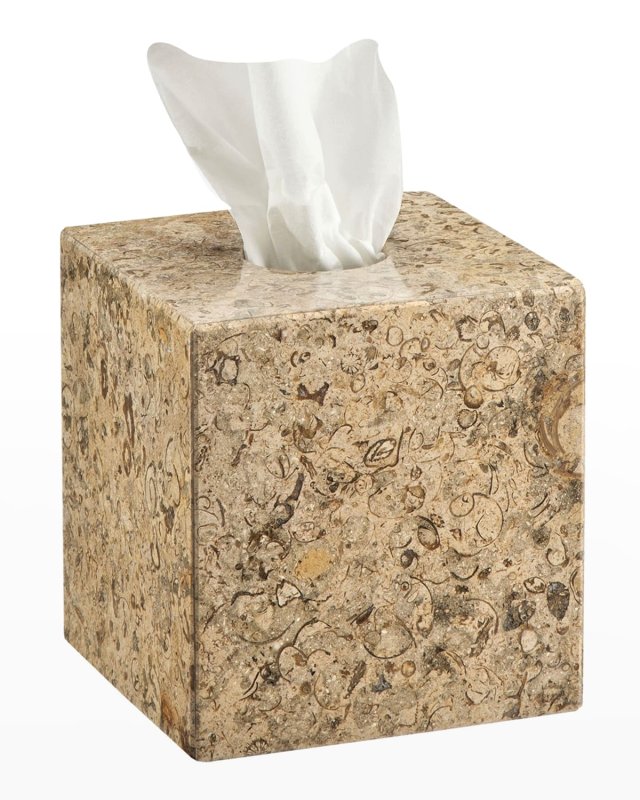 Fossil Stone Polished Tissue Box Holder