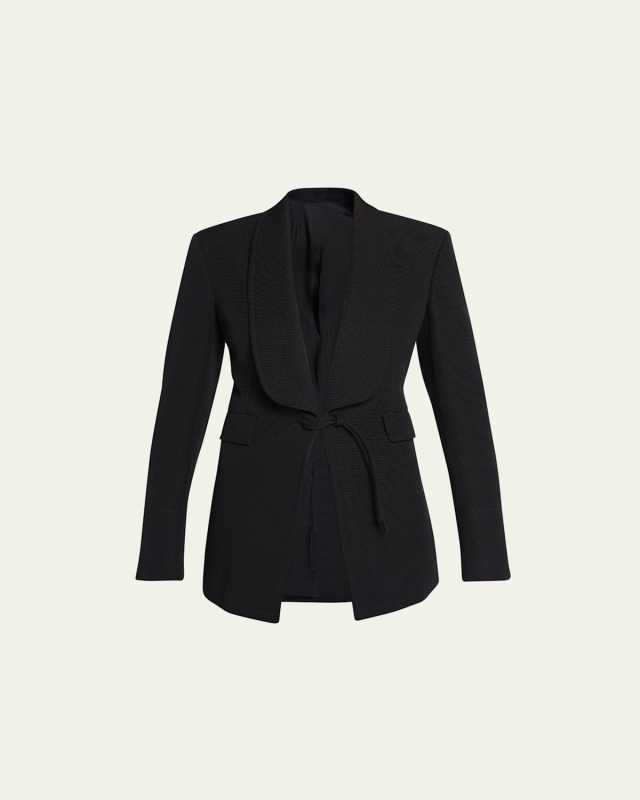 Shawl-Collar Cotton Ottoman Jacket