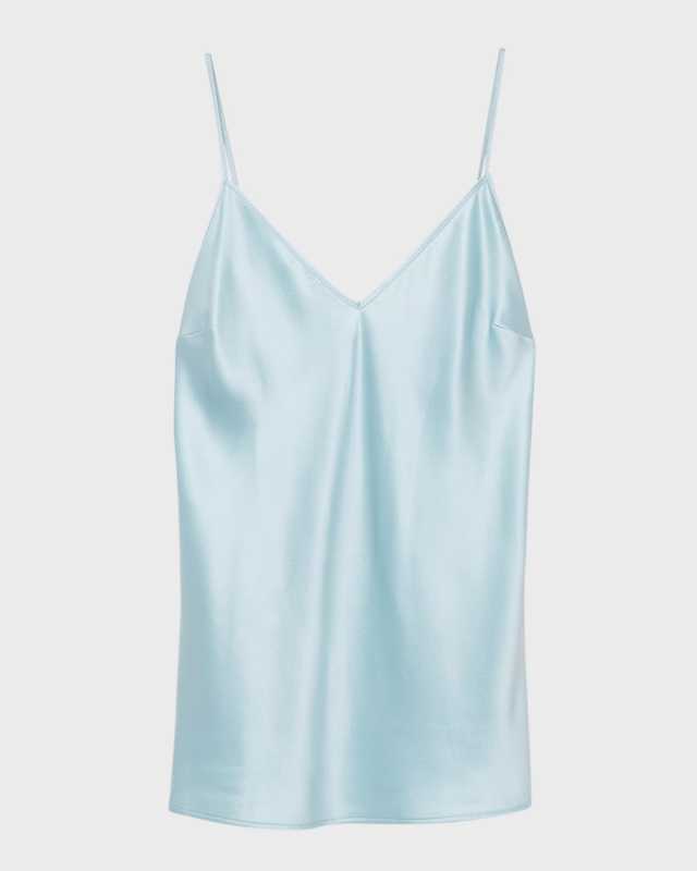 Clea V-Neck Silk Satin Tank