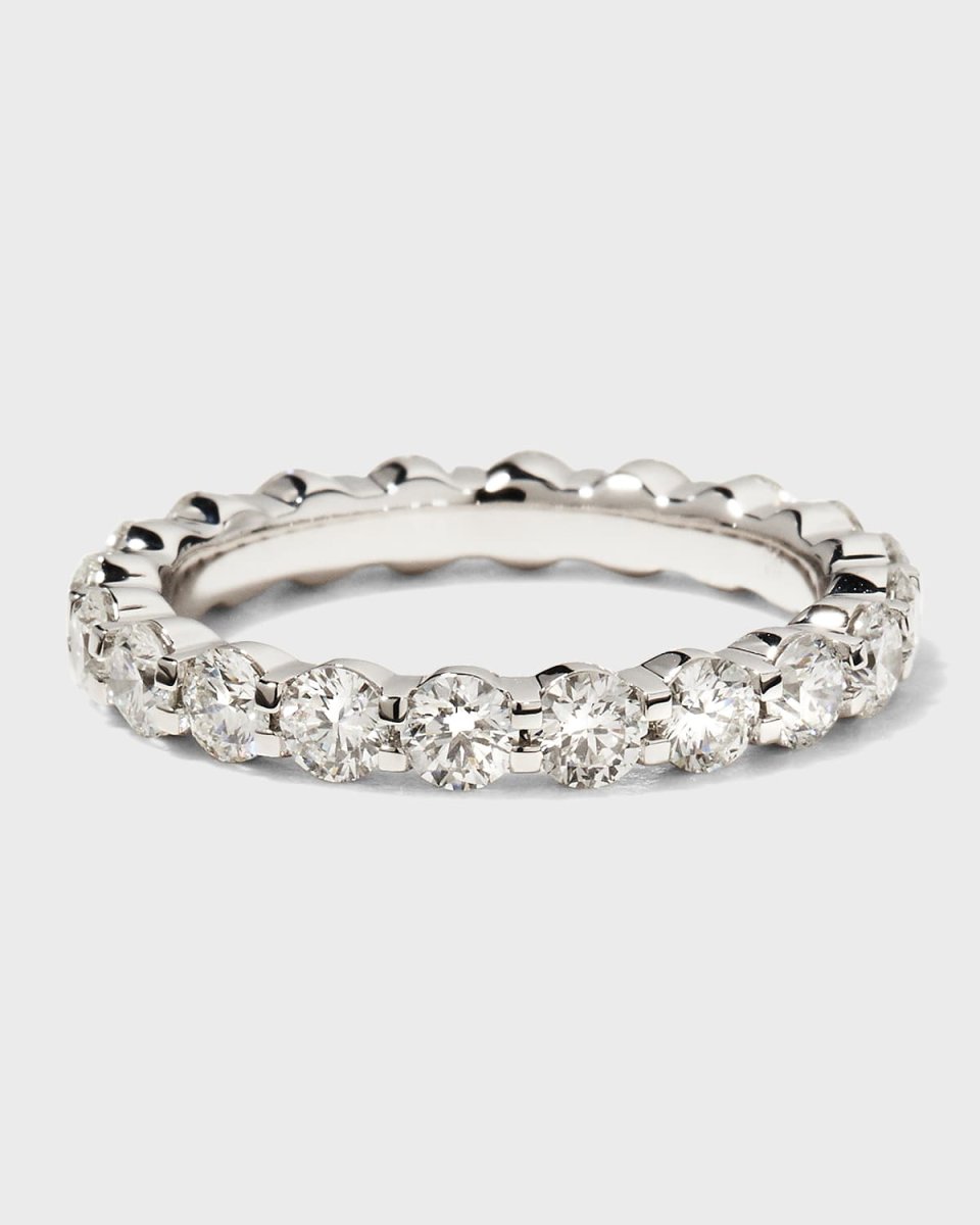 Platinum Round Diamond Eternity Ring, Size 6.5, 2.08tcw