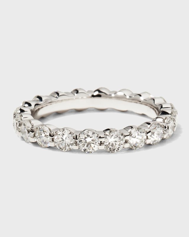 Platinum Round Diamond Eternity Ring, Size 6.5, 2.08tcw