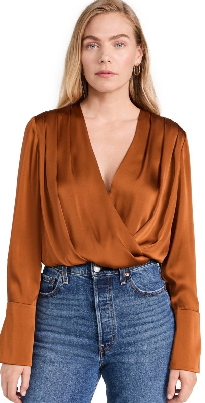 Favorite Daughter The Date Thong Bodysuit Caramel