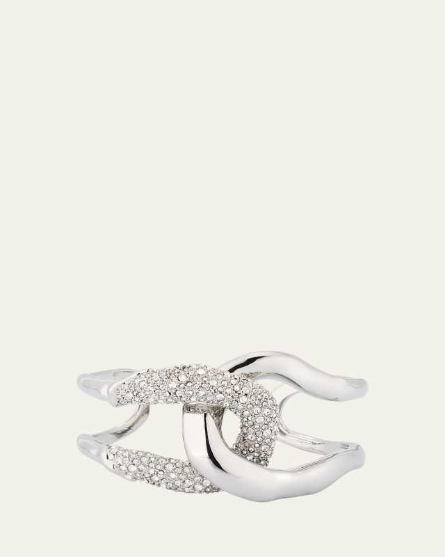 Solanales Crystal Interlocked Cuff Bracelet