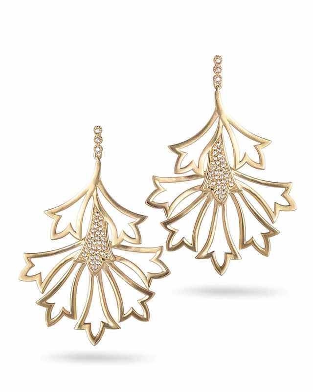 20K Sagrada Labyrinth Medium Diamond Earrings