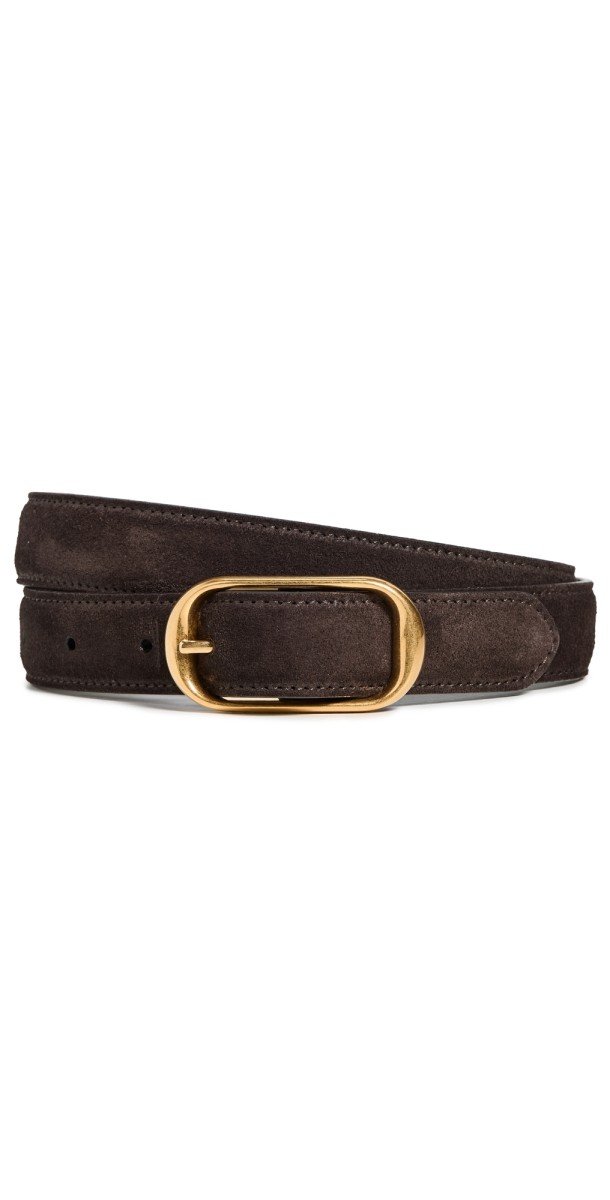Nili Lotan Reine Suede Belt Espresso