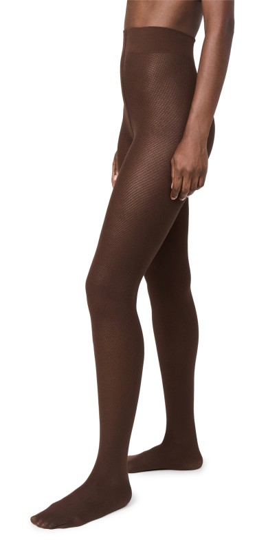 Wolford Cotton Net Tights Umber