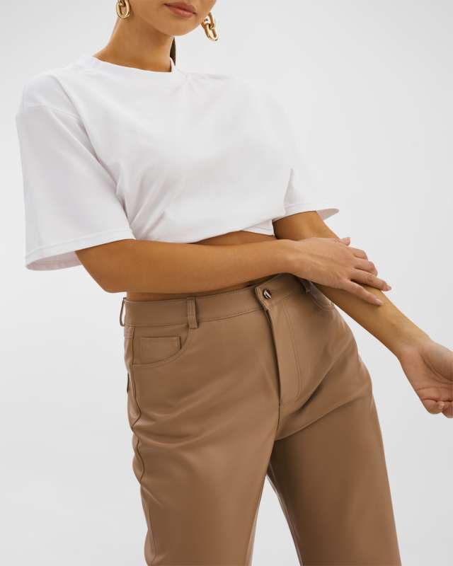 Naia Asymmetric-Draped Crop T-Shirt