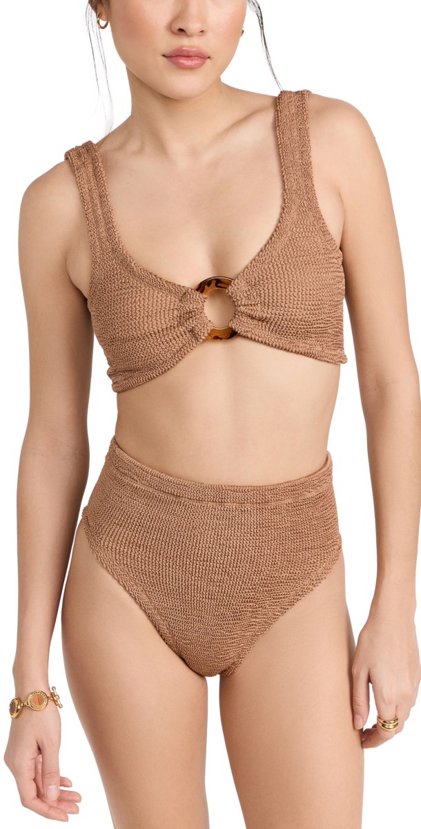 Hunza G Nadine Bikini Set Metallic Cocoa