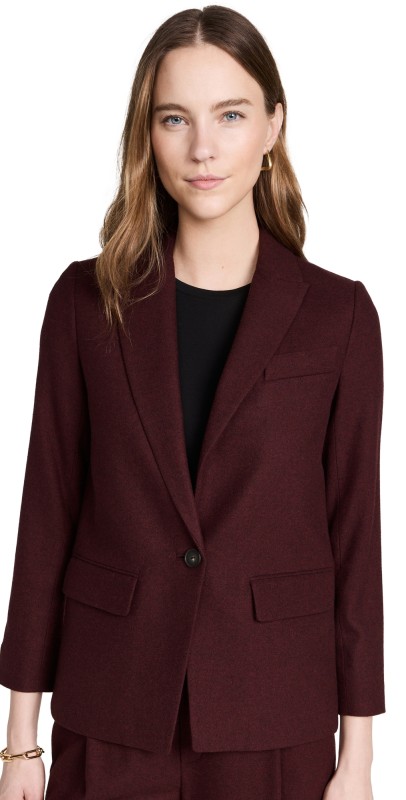 Vince Boyfriend Blazer Deep Wine