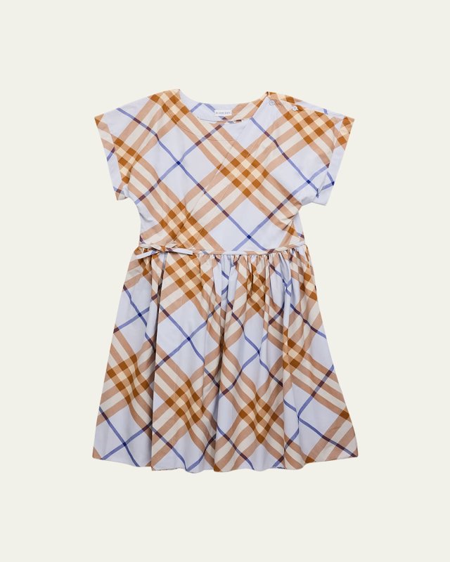 Girl's Anorra Check-Print A-Line Dress, Size 3-