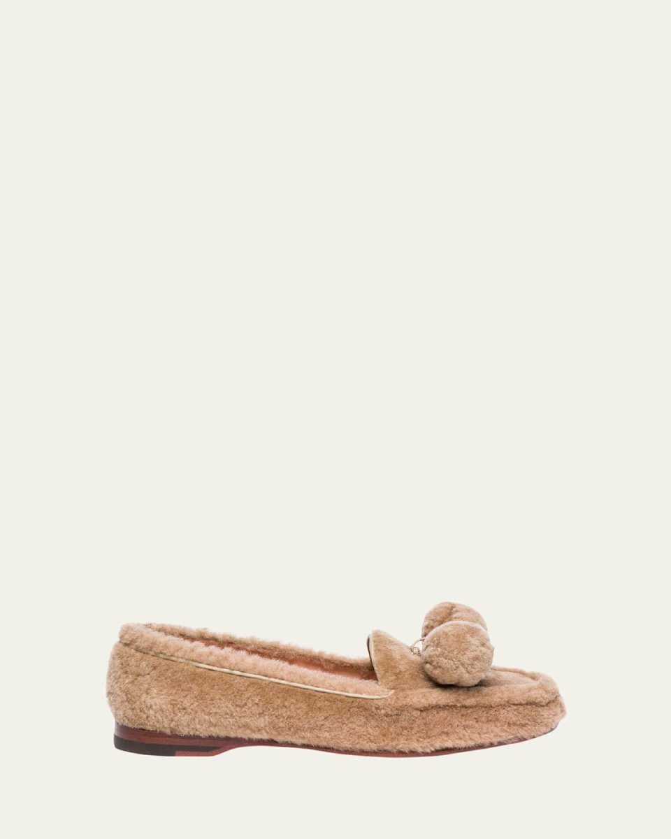Andrw Shearling Pom Pom Loafers