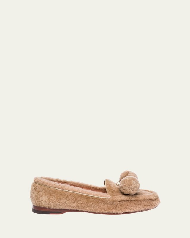 Andrw Shearling Pom Pom Loafers