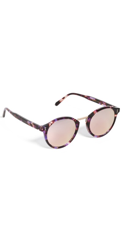 Illesteva Village Berry Tortoise with Rose Mirror Lenses Sunglasses Berry Tortoise/Gold/Br Ros