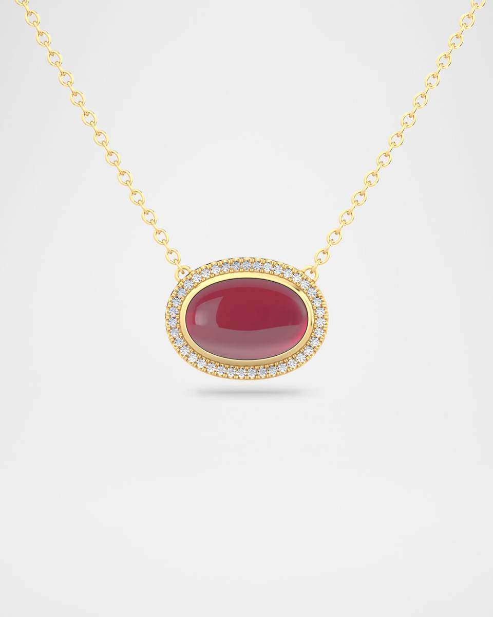 Aurora Pendant Necklace with Rubellite and Diamonds