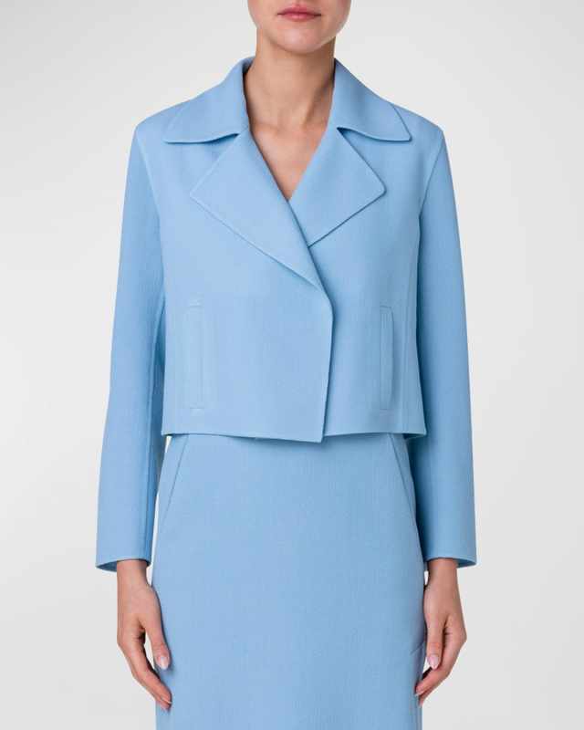 Crepe Wool Short Jacket