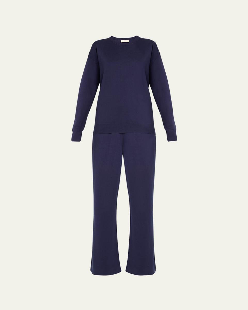 Carmel Flare-Leg Silk-Cashmere Lounge Set