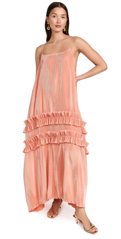 Orire Dots Midi Dress Tangerine