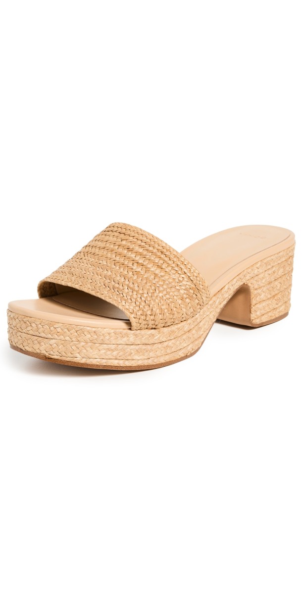 Vince Margo Raffia Sandals Toasted Wheat