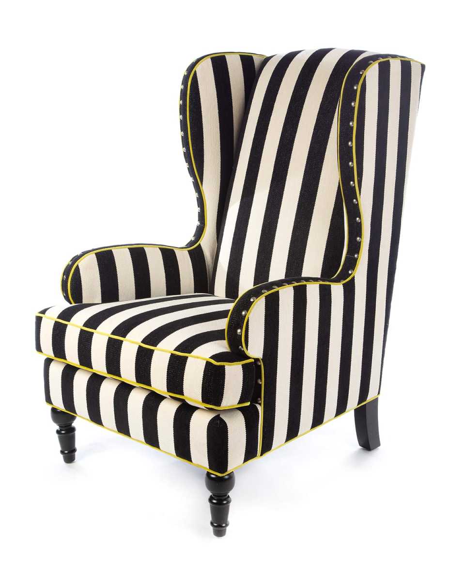 Marquee Chenille Stripe Wing Chair