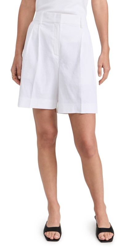 Theory Double Pleated Shorts Black