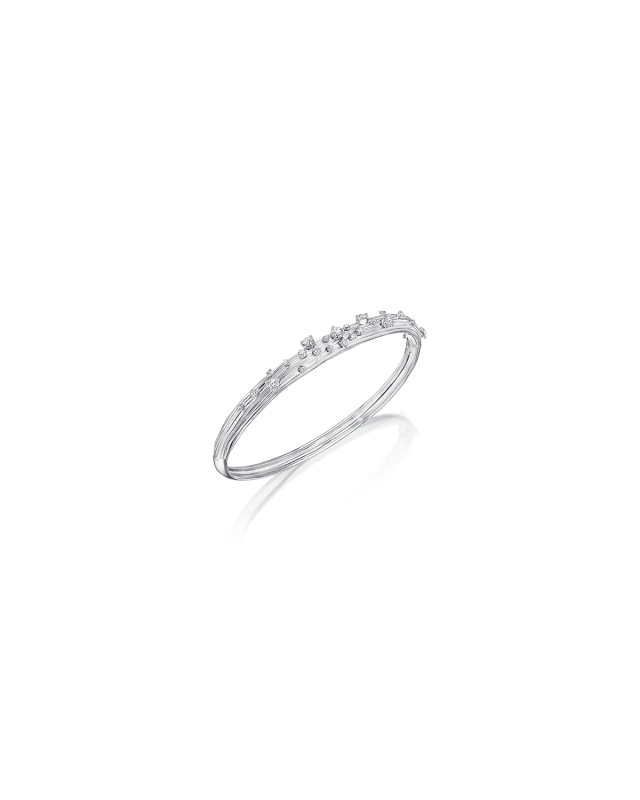 Bahia 18k White Gold Diamond Bangle Bracelet