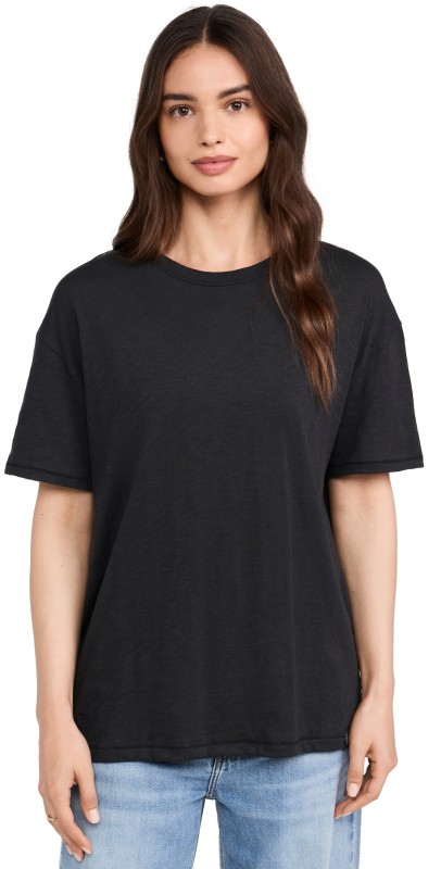 rag & bone Mini Slub Boyfriend Tee Black