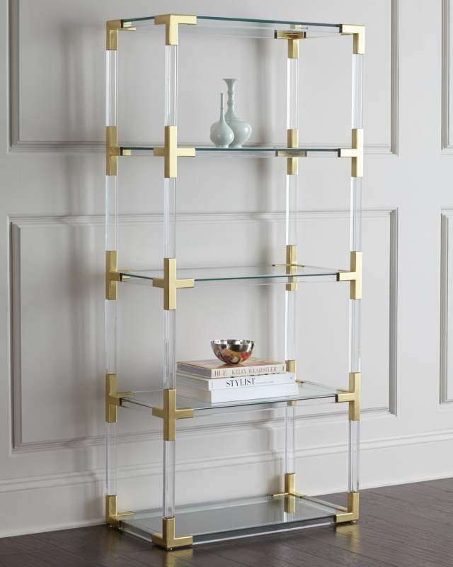 Jacques Acrylic & Brass Etagere