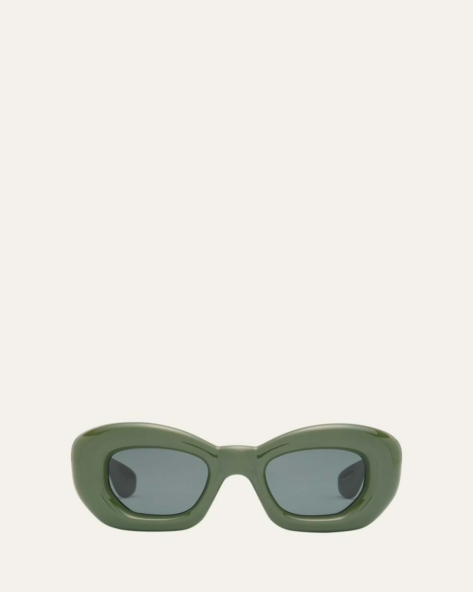 Inflated Green Acetate Butterfly Sunglasses
