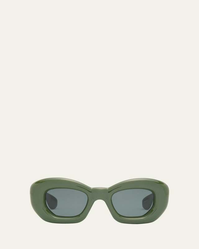 Inflated Green Acetate Butterfly Sunglasses