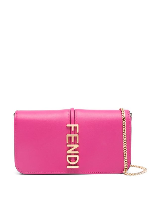 logo-plaque leather mini bag