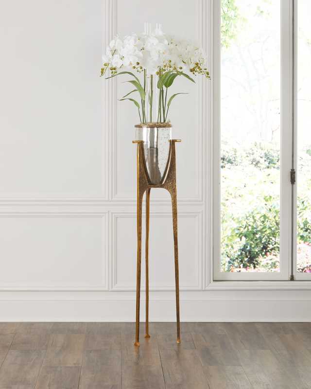 Elegant Orchids 87" Faux Floral Arrangement in Stand Vase