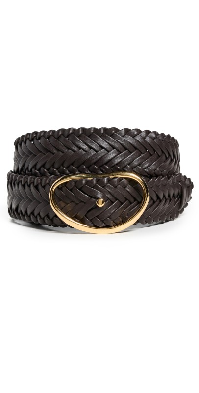 Lizzie Fortunato Wide Woven Georgia Belt Brown
