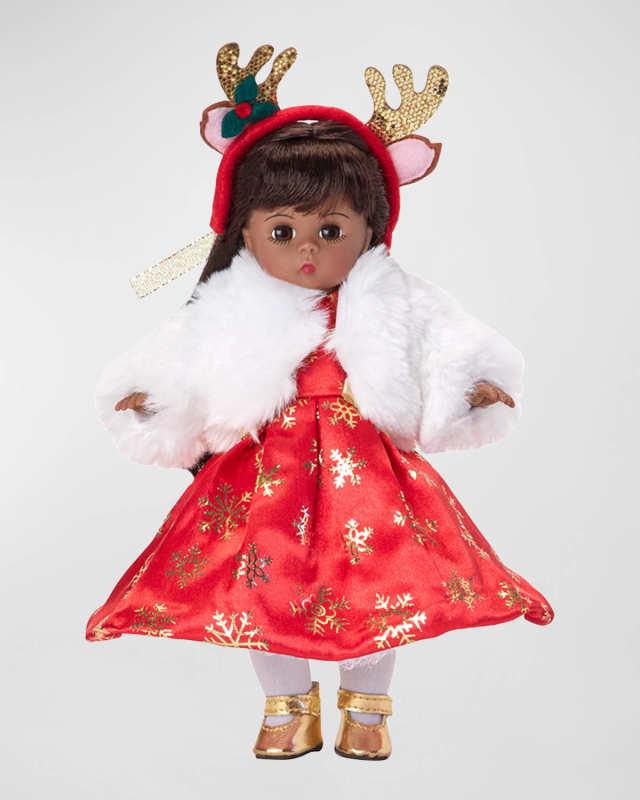 Deer Santa Collectible Christmas Dark Skin Doll