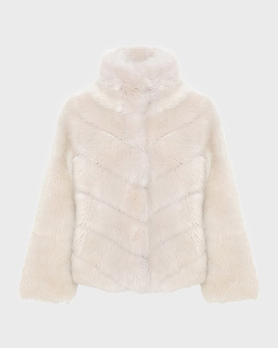 Reversible Merinillo Lamb Shearling Chevron Jacket With Horizontal Bottom