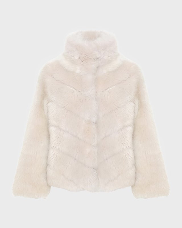Reversible Merinillo Lamb Shearling Chevron Jacket With Horizontal Bottom
