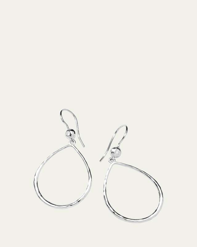 Teardrop Earrings in Sterling Silver with Diamonds