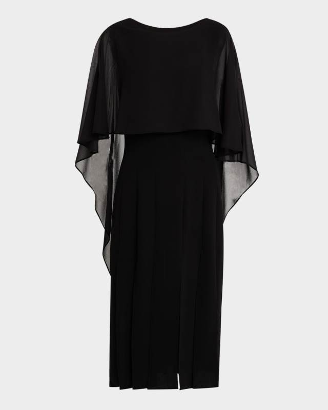 Car Wash Chiffon Cape Midi Dress