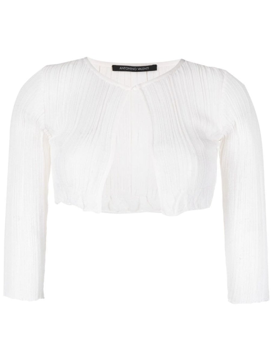 knitted silk cropped cardigan