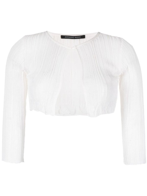 knitted silk cropped cardigan