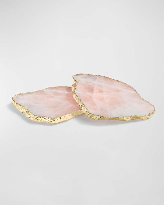 Rose Quartz Coasters, Set of 2