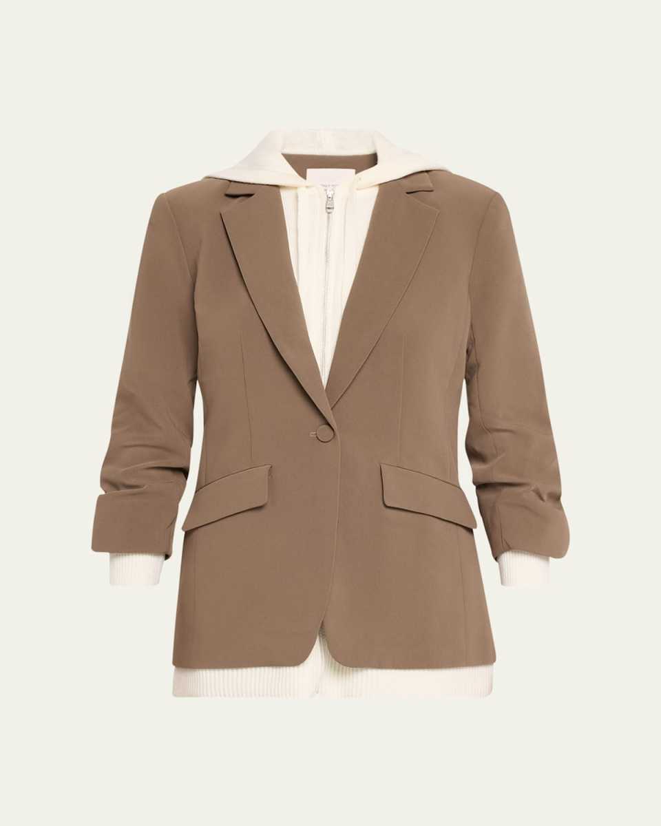Khloe Two-Tone Sweater Knit Combo Blazer