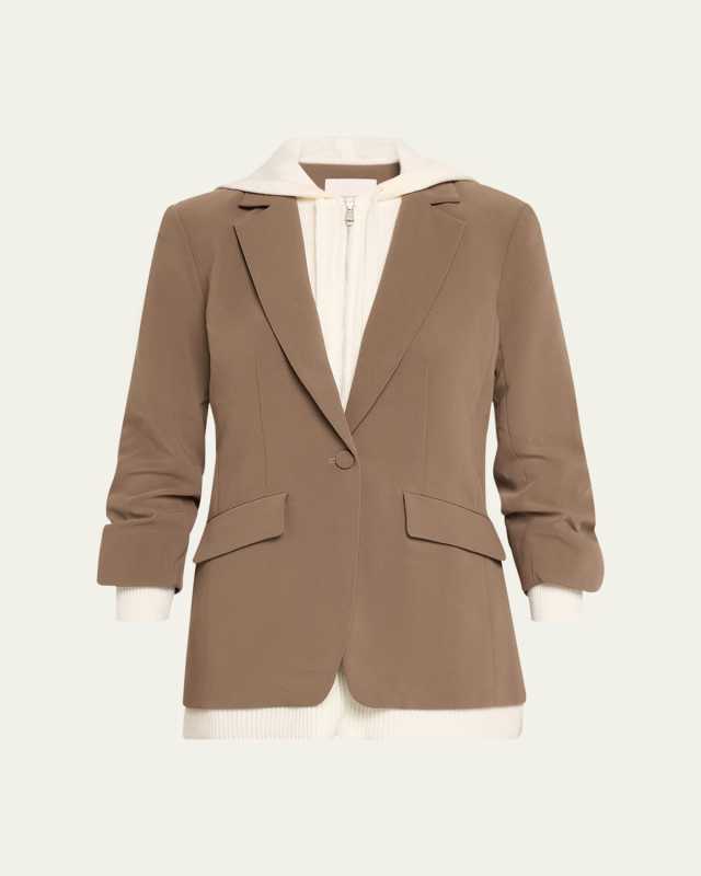 Khloe Two-Tone Sweater Knit Combo Blazer