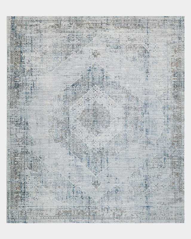 Vintage Loom Beige & Blue Rug, 9' x 12'