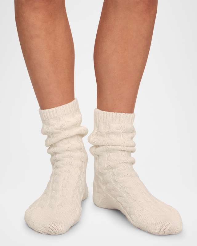 Cozy Cable-Knit Crew Socks