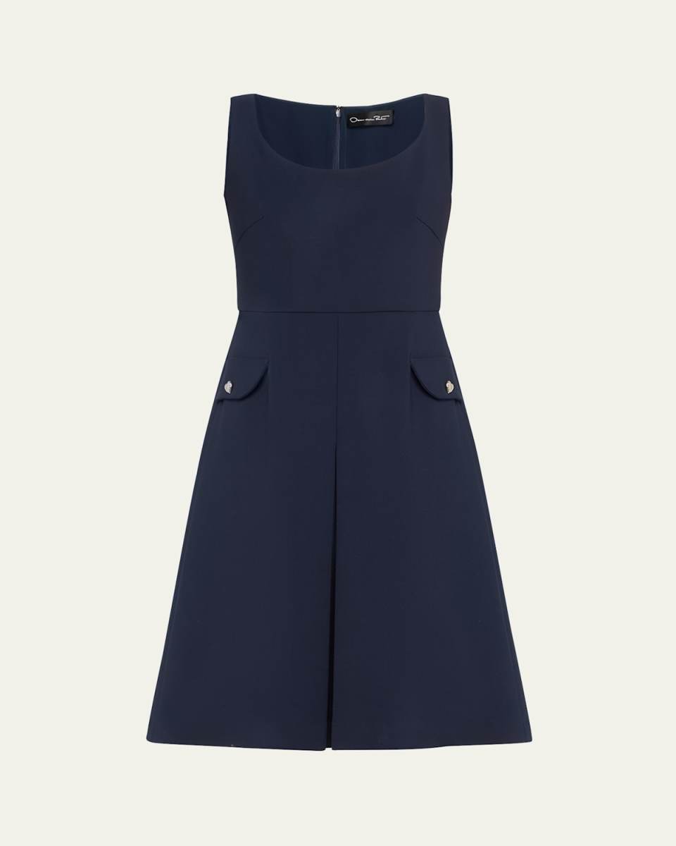 Inverted Pleat Wool Dress