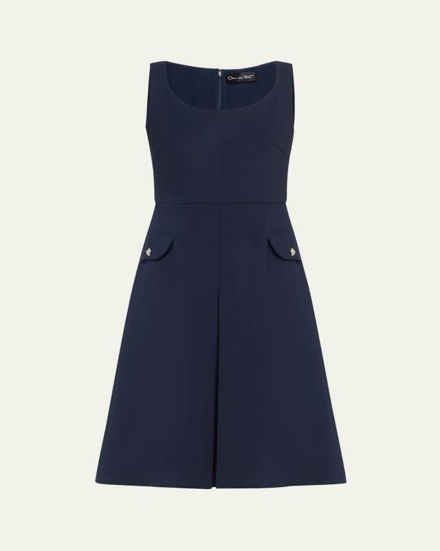 Inverted Pleat Wool Dress