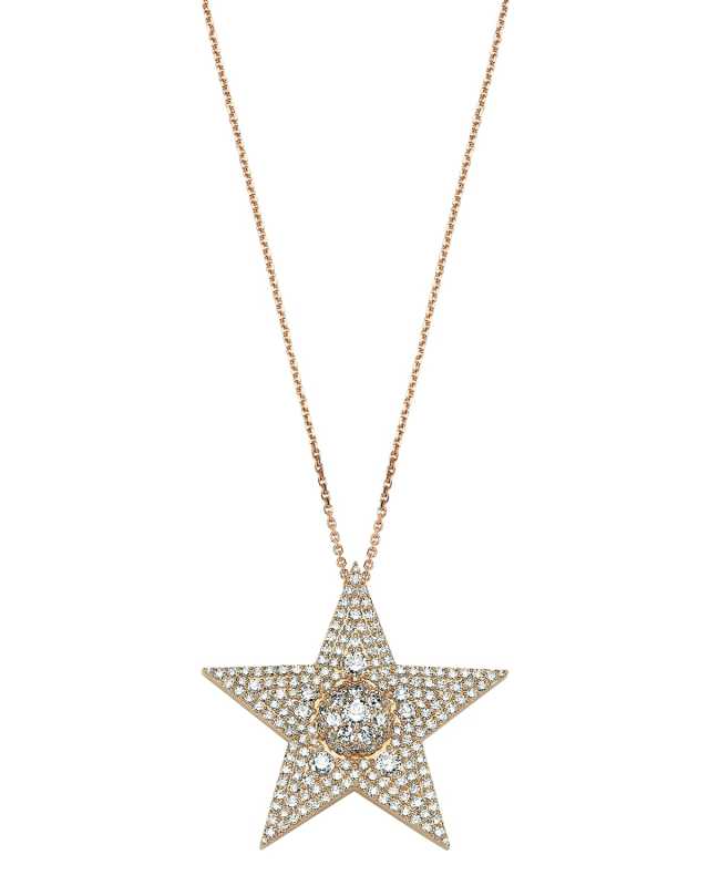 Sirius Star 14k Diamond Large Pendant Necklace