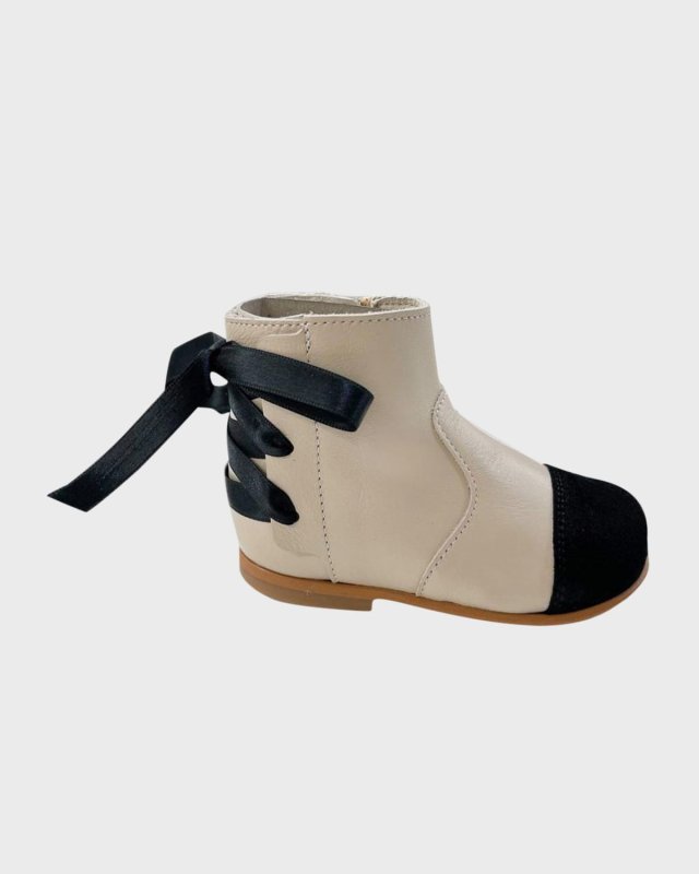 Kid's Zoe Leather Lace-Up Boots, Size 5-