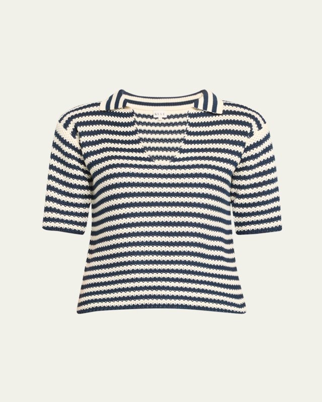 The Lucie Crochet Polo Top