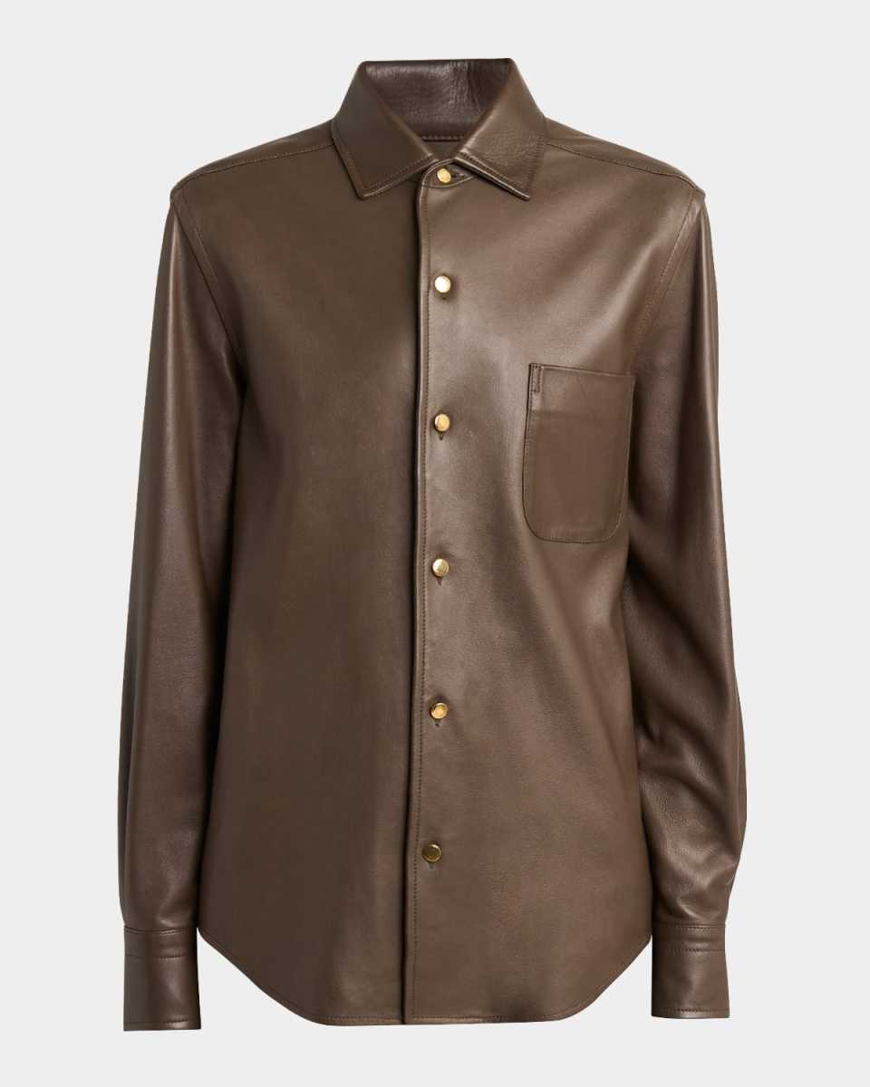 Valeria Vintage Plonge Leather Shirt